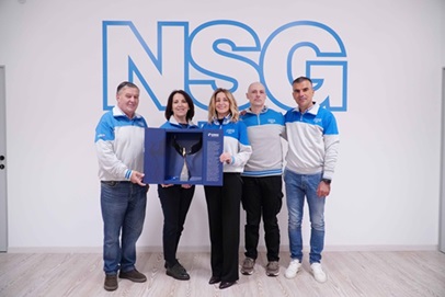 The project team with the trophy