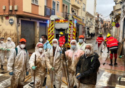 Scenes of Volunteer Activities in Disaster-Affected Areas