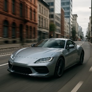 An image of a car driving on the road